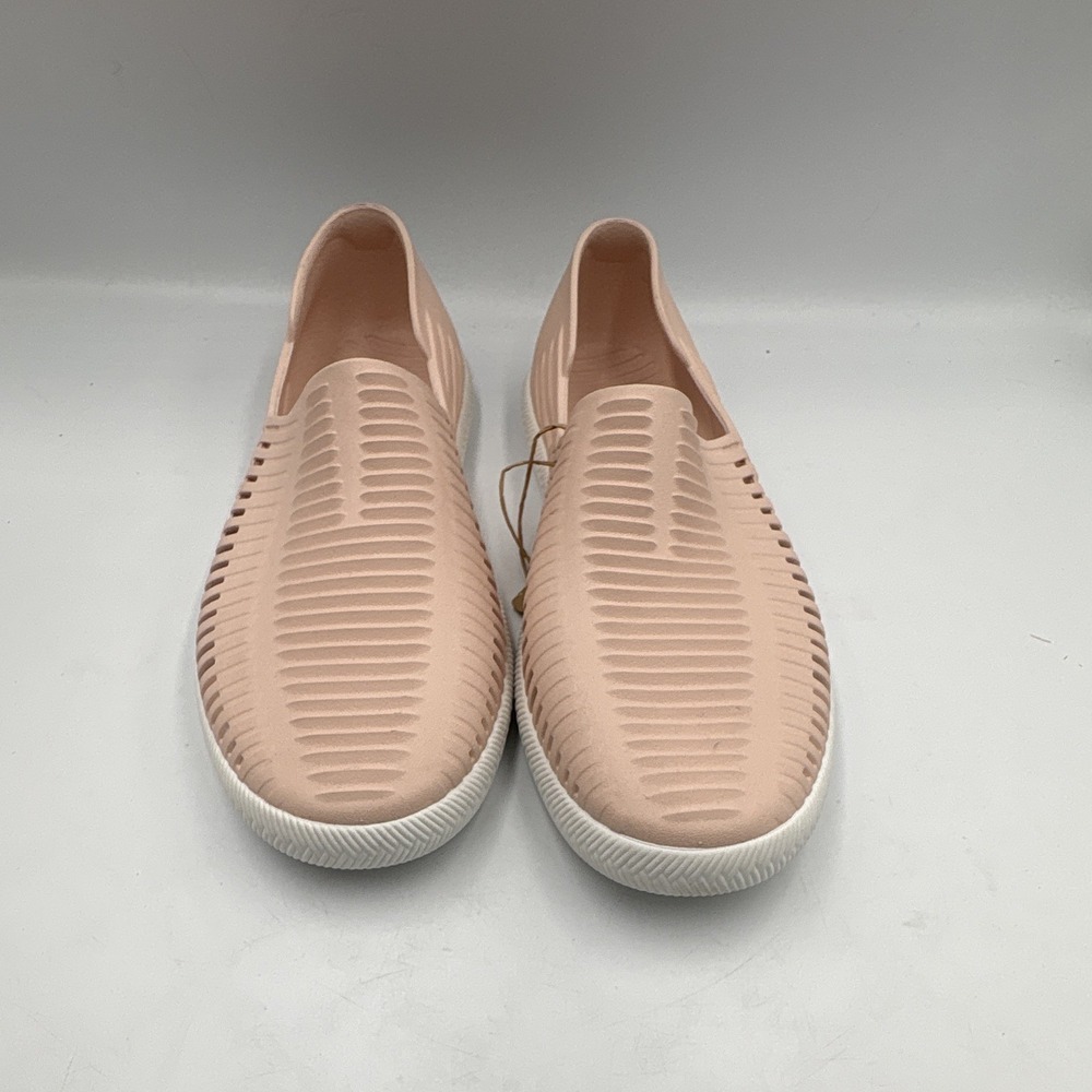 People Footwear Unisex Pink White Synthetic Slip-On Flat Round Toe Logo - Picture 3 of 15